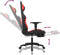vidaXL - Gamestoel - met - voetensteun - stof - zwart - en - rood
