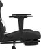 vidaXL - Gamestoel - met - voetensteun - stof - zwart - en - wit