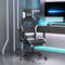 vidaXL - Gamestoel - met - voetensteun - stof - zwart - en - wit