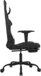 vidaXL - Gamestoel - met - voetensteun - stof - zwart - en - wit