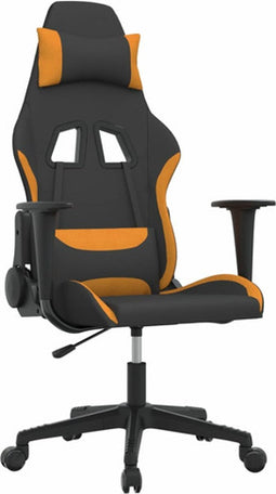 vidaXL - Gamestoel - stof - zwart - en - oranje