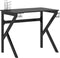 vidaXL - Gamingbureau - met - K-vormige - poten - 90x60x75 - cm - zwart