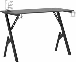 vidaXL - Gamingbureau - met - Y-vormige - poten - 110x60x75 - cm - zwart