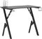 vidaXL - Gamingbureau - met - Y-vormige - poten - 90x60x75 - cm - zwart