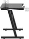 vidaXL - Gamingbureau - met - Z-vormige - poten - LED - 110x60x75 - cm - zwart