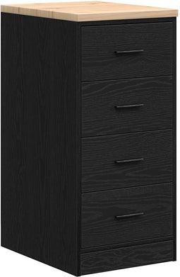 vidaXL - Garagekast - 40x51x85 - cm - massief - grenenhout - zwart