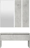 vidaXL - Garderobe - set - bewerkt - hout - betongrijs