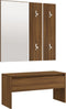 vidaXL - Garderobe - set - bewerkt - hout - bruin - eikenkleur