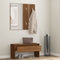 vidaXL - Garderobe - set - bewerkt - hout - bruin - eikenkleur