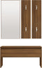 vidaXL - Garderobe - set - bewerkt - hout - bruin - eikenkleur