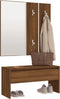 vidaXL - Garderobe - set - bewerkt - hout - bruin - eikenkleur