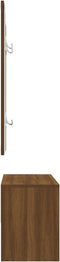 vidaXL - Garderobe - set - bewerkt - hout - bruin - eikenkleur