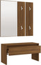 vidaXL - Garderobe - set - bewerkt - hout - bruin - eikenkleur