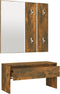 vidaXL - Garderobe - set - bewerkt - hout - gerookt - eikenkleurig