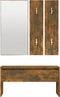vidaXL - Garderobe - set - bewerkt - hout - gerookt - eikenkleurig