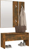 vidaXL - Garderobe - set - bewerkt - hout - gerookt - eikenkleurig