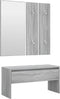 vidaXL - Garderobe - set - bewerkt - hout - grijs - sonoma - eikenkleurig