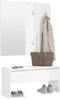 vidaXL - Garderobe - set - bewerkt - hout - hoogglans - wit