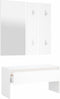 vidaXL - Garderobe - set - bewerkt - hout - wit