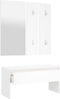 vidaXL - Garderobe - set - bewerkt - hout - wit