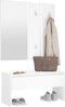 vidaXL - Garderobe - set - bewerkt - hout - wit