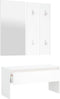 vidaXL - Garderobe - set - bewerkt - hout - wit