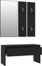 vidaXL - Garderobe - set - bewerkt - hout - zwart