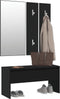 vidaXL - Garderobe - set - bewerkt - hout - zwart