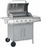 vidaXL Gasbarbecue 4+1 kookzone roestvrij staal zilverkleurig