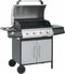vidaXL Gasbarbecue 4+1 kookzone staal en roestvrij staal zwart zilver