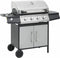 vidaXL Gasbarbecue 4+1 kookzone staal en roestvrij staal zwart zilver