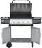 vidaXL Gasbarbecue 4+1 kookzone staal en roestvrij staal zwart zilver