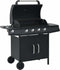 vidaXL Gasbarbecue 4+1 kookzone staal zwart