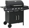 vidaXL Gasbarbecue 4+1 kookzone staal zwart