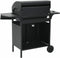 vidaXL Gasbarbecue 4+1 kookzone staal zwart
