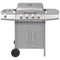 vidaXL Gasbarbecue 4+1 kookzone zilver