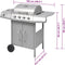 vidaXL Gasbarbecue 4+1 kookzone zilver