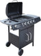 vidaXL Gasbarbecue 4+1 kookzone zwart