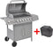 vidaXL Gasbarbecue 6+1 kookzone zilver