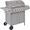 vidaXL Gasbarbecue 6+1 kookzone zilver