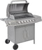 vidaXL Gasbarbecue 6+1 kookzone zilver