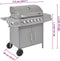 vidaXL Gasbarbecue 6+1 kookzone zilver