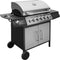 vidaXL Gasbarbecue 6+1 kookzone zwart en zilver
