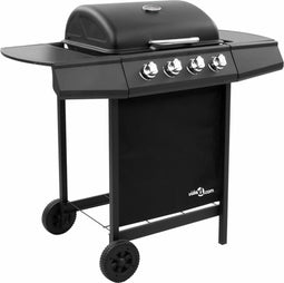 vidaXL Gasbarbecue-grill met 4 branders zwart