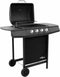 vidaXL Gasbarbecue-grill met 4 branders zwart