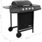 vidaXL Gasbarbecue-grill met 4 branders zwart