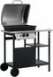 vidaXL Gasbarbecue met 3-laags zijtafel zwart en zilverkleurig