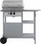 vidaXL Gasbarbecue met 3-laags zijtafel zwart en zilverkleurig