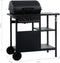 vidaXL Gasbarbecue met 3-laags zijtafel zwart