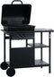 vidaXL Gasbarbecue met 3-laags zijtafel zwart